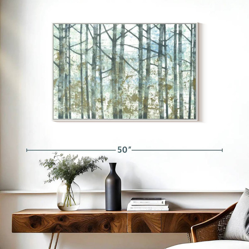 Brise de forêt, Cadre flottant blanc, 37 po x 25 po