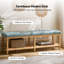Banc de rangement en bois massif avec garniture cloutée Delfina-1088010637