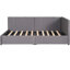 Lit tapissier avec 2 tiroirs de rangement, taille simple, lin, sans sommier, lit de jour à ressorts gris requis, rangement,-1926260905