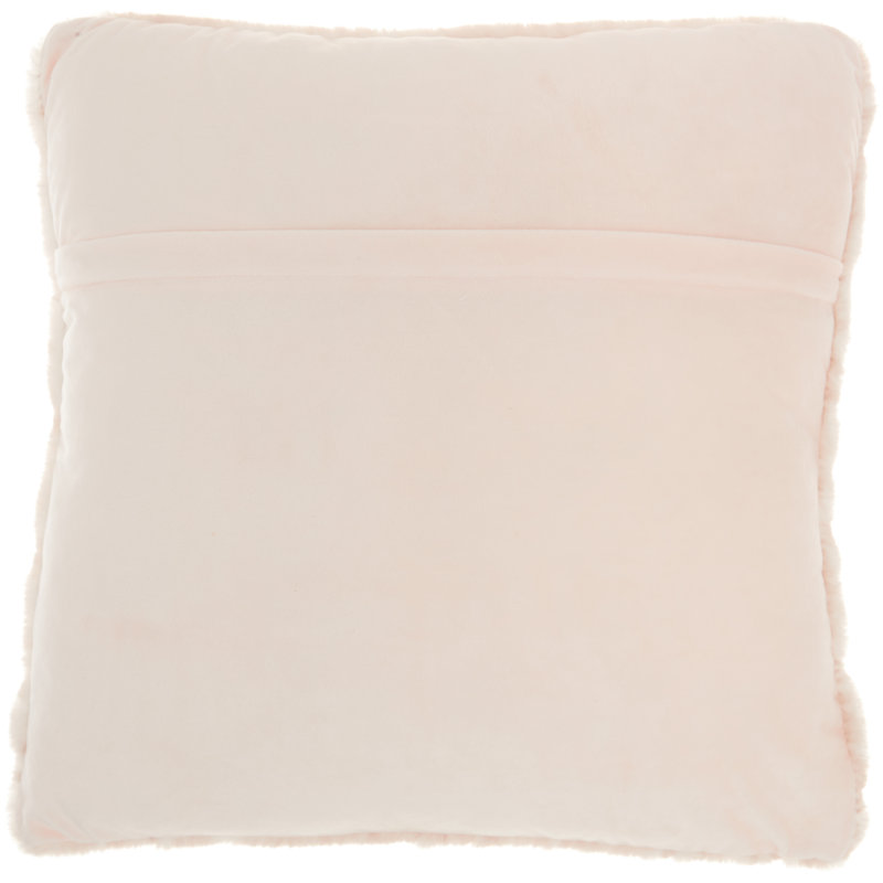 Blush Faux Fur Square 20" x 20" Decorative Throw Pillow