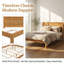 Base de lit plateforme en bois de chêne avec tête de lit - charme rustique, support moderne pour Dreamy Nights-728229998