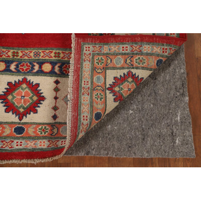 Red Geometric Kazak Living Room Rug 10