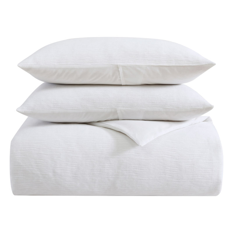 Vera Wang Textured Pleats Duvet Cover S, King Duvet Cover + 2 King Shams