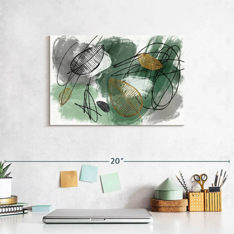Harnek Abstract Fallen Leaves, 8" H x 12" W