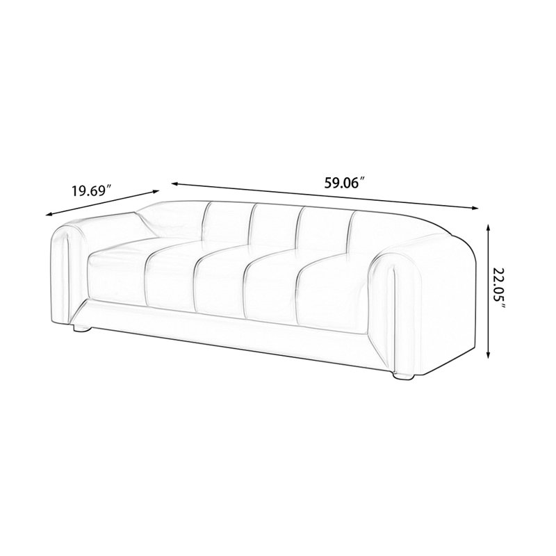 Banc avec revêtement, Brun, H 22,05 po x l 59,06 po x P 19,69 po