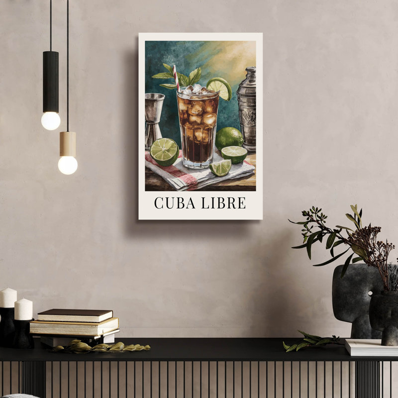 Art mural en verre épique «Cuba libre» par Andreas Magnusson, H 24 po x l 16 po x P 0,2 po