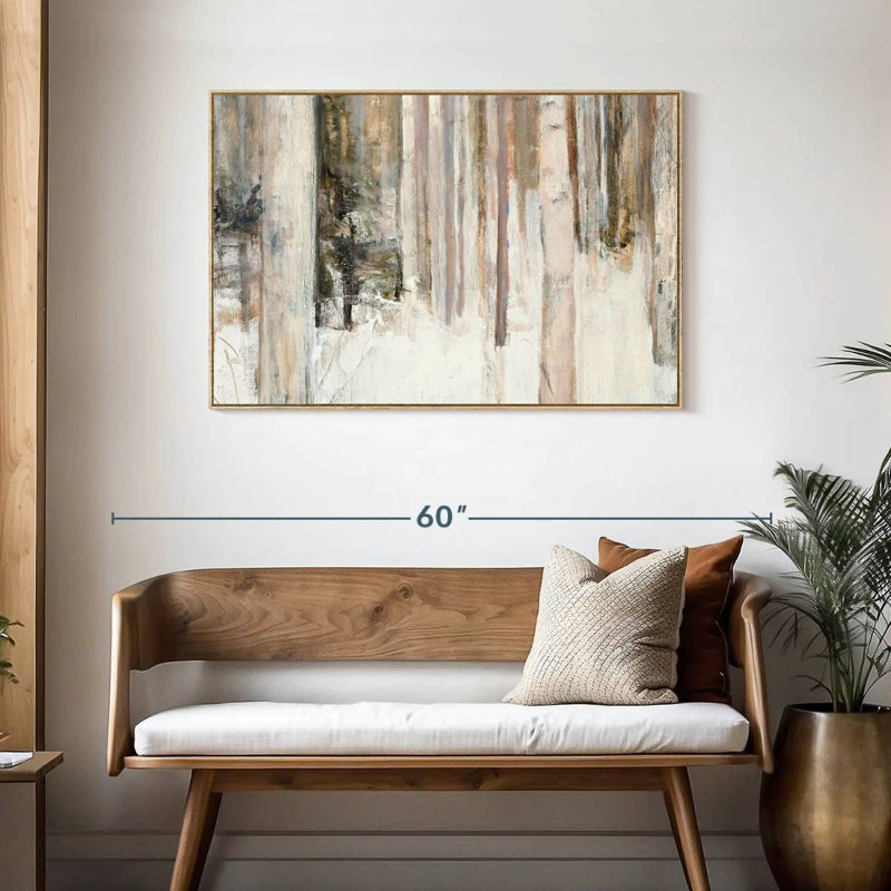 Lumière chaude d'hiver II, 43 po x 29 po, Cadre flottant en bois naturel