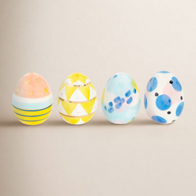 4-Piece Ceramic Egg Holiday Accent Set