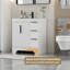 Base de meuble-lavabo simple 30 po Mid-Century moderne, sans comptoir d'évier-122876564-122876565