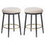 Ensemble de 2 tabourets de comptoir 24,75 po Modern, ensemble de 2 tabourets de comptoir blancs avec structure en fer, coussin éponge, repose-pieds, convient à la cuisine / chambre à coucher / salle à manger.