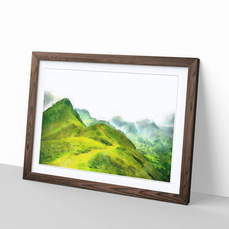 Mountains of the Lake District - Picture Frame Graphic Art Print, Walnut Framed, 33cm H x 45cm W x 2cm D
