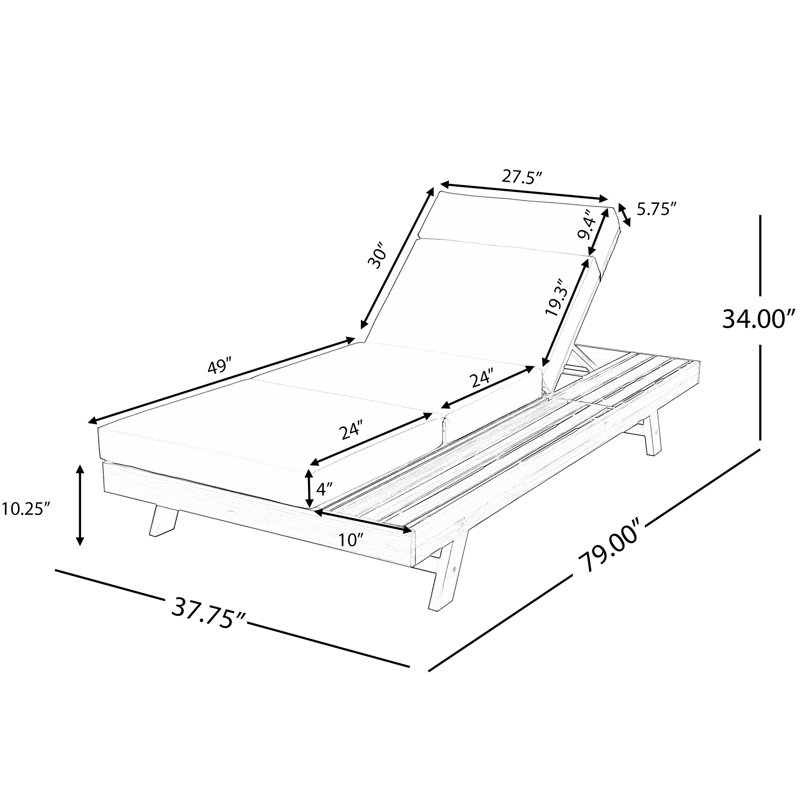 Fauteuil de jardin en bois ajustable, pliable en 2/3, noir, idéal pour se détendre au bord de la piscine ou dans le jardin. Pliable, 4 positions d'inclinaison, sommier à lattes, parfait pour l'extérieur.