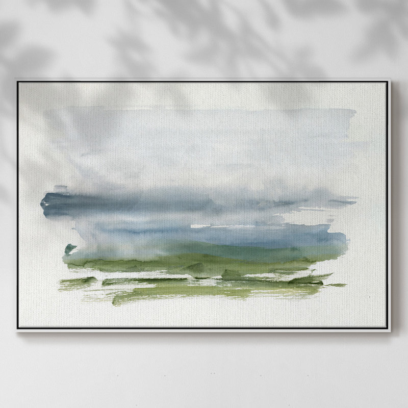 " Coastline Splash III " Print, 25" H x 37" W x 2" D, White