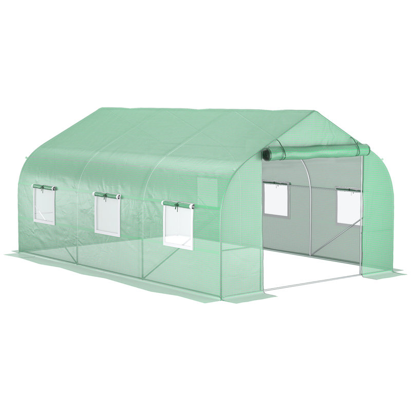 Grande serre en acier galvanisé de 11,5 pi x 10 pi x 7 pi, environnement optimal pour les plantes avec structure en maille de ventilation, idéale pour la protection de la chambre de bébé