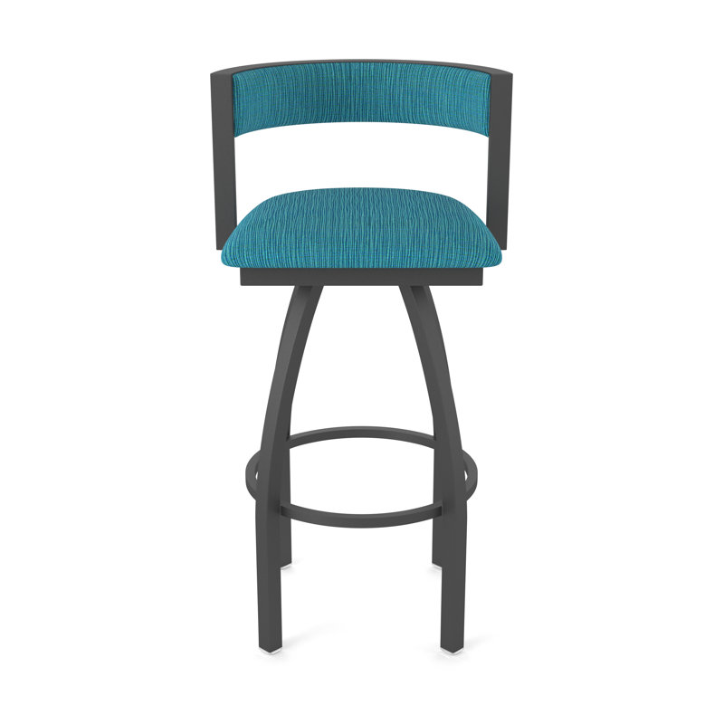 Tabouret Artémis, Tabouret de bar (siège d'une hauteur de 30 po), Étain, Tissu - marée graphique