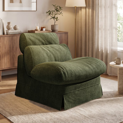 Fauteuil d'appoint surdimensionné en chenille, canapé simple sans accoudoir pour le bureau de la chambre à coucher du salon