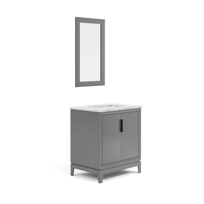 Elizabeth 30" Single Bathroom Vanity Set with Mirror, Cashmere Gray