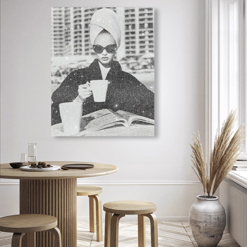Cinematic Sip Fashion Canvas Print by Oliver Gal, Black Frame, 16 x 20, 36"H x 45"W, Gallery Wrapped