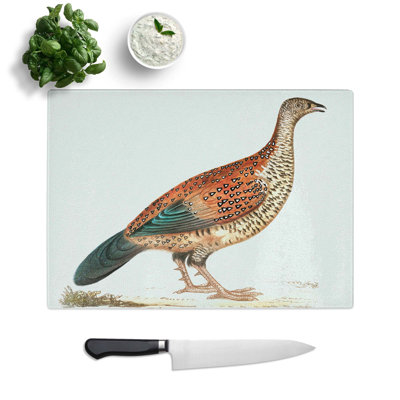 Tempered Glass Curria Partridge Illustration Chopping Board