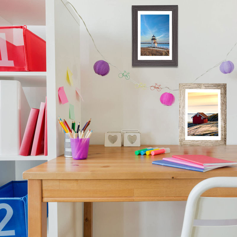5X7 Picture Frames Set Of 8, Rustic Picture Frames Multi Wood-Color,Vertical And Horizontal Formats For Wall Hanging And Tabletop Display