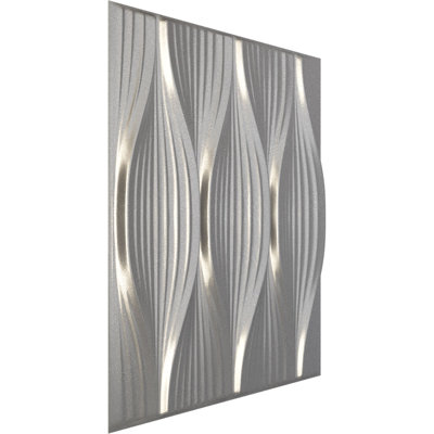 19 5/8"W x 19 5/8"H Willow EnduraWall Decorative 3D Wall Panel, Metallic Dark Steel (Covers 2.67 Sq. Ft.)
