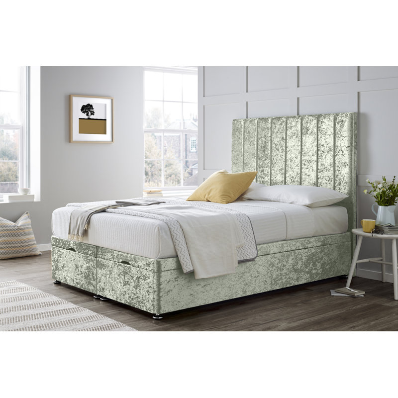 Divan Bed with 24" Headboard on Struts, Double (4'6), Grey
