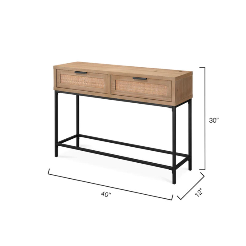 40'' Solid Wood Top Console Table