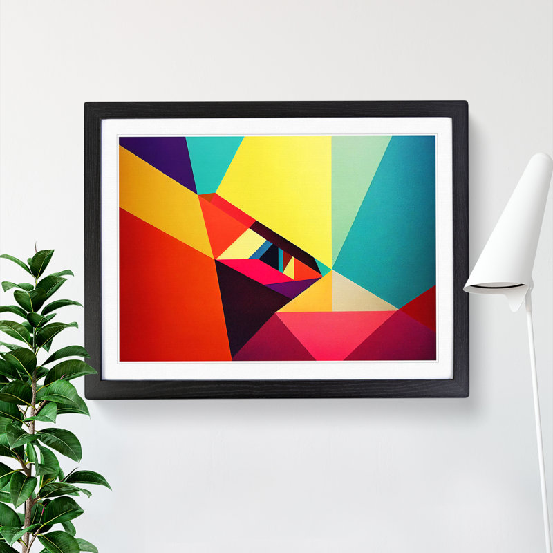 Appealing Modern Abstract Art - Single Picture Frame Print, 46cm H x 64cm W, Black