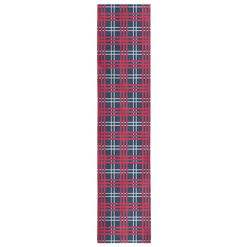 Chemin de table en polyester payant, L 72 po x l 16 po, Bleu nautique / blanc / rouge