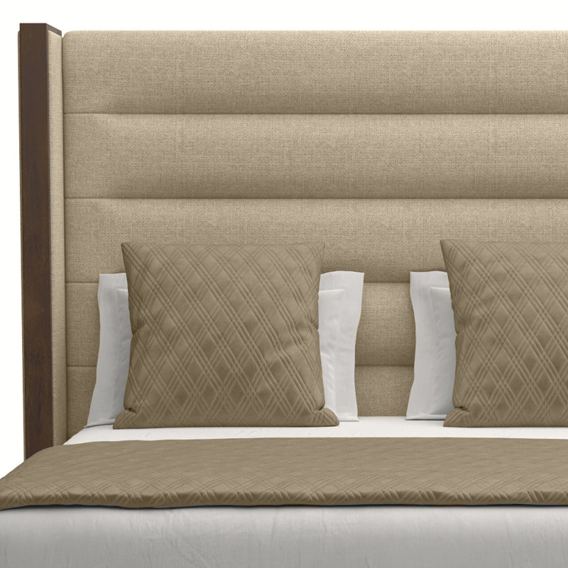 Ally Upholstered Wingback Bed, Queen, Flax Revolution®
