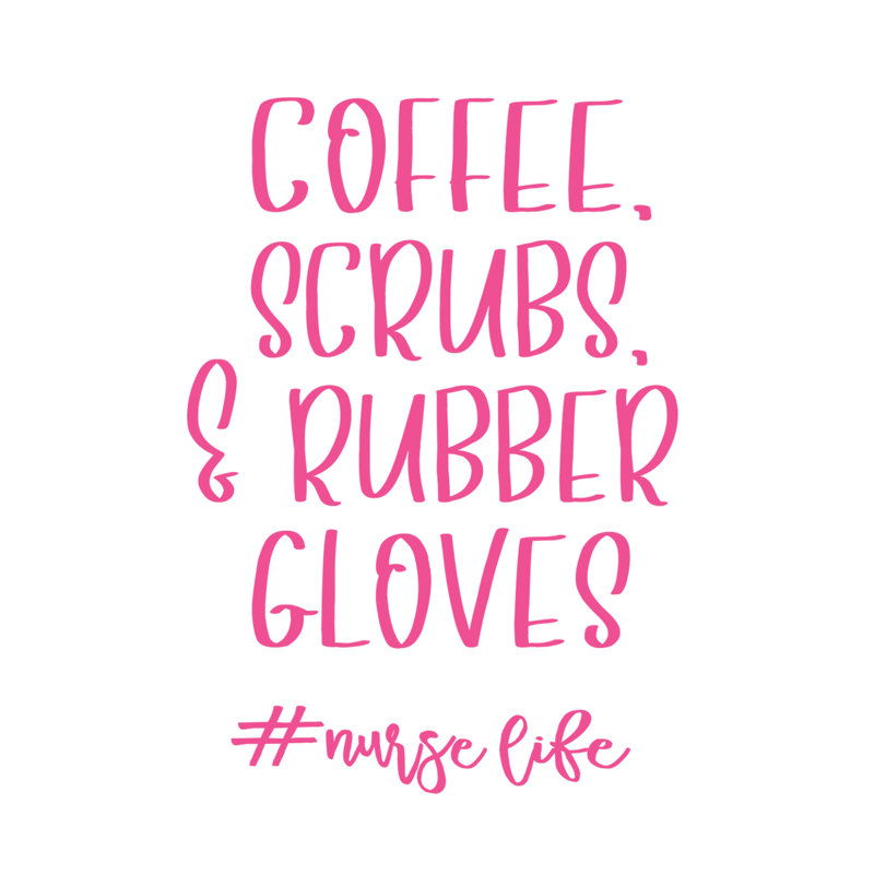Coffee Scrubs Rubber Gloves - Wrapped Canvas Print, 91cm H x 91cm W x 3.8cm D