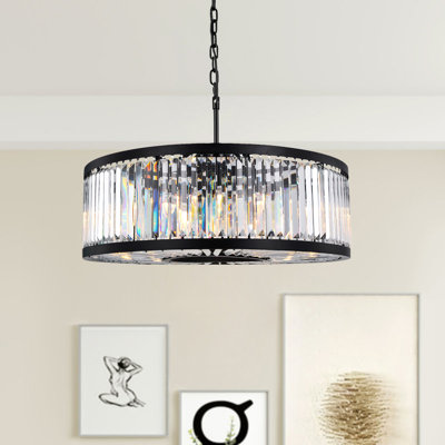 Tyesa 6 - Light Dimmable Drum Chandelier