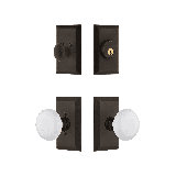 Nostalgic Warehouse Studio Entry Set with White Porcelain Knob