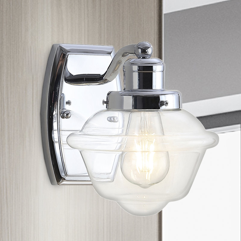  Tecumseh Iron/Glass schoolhouse LED Vanity Light, 1