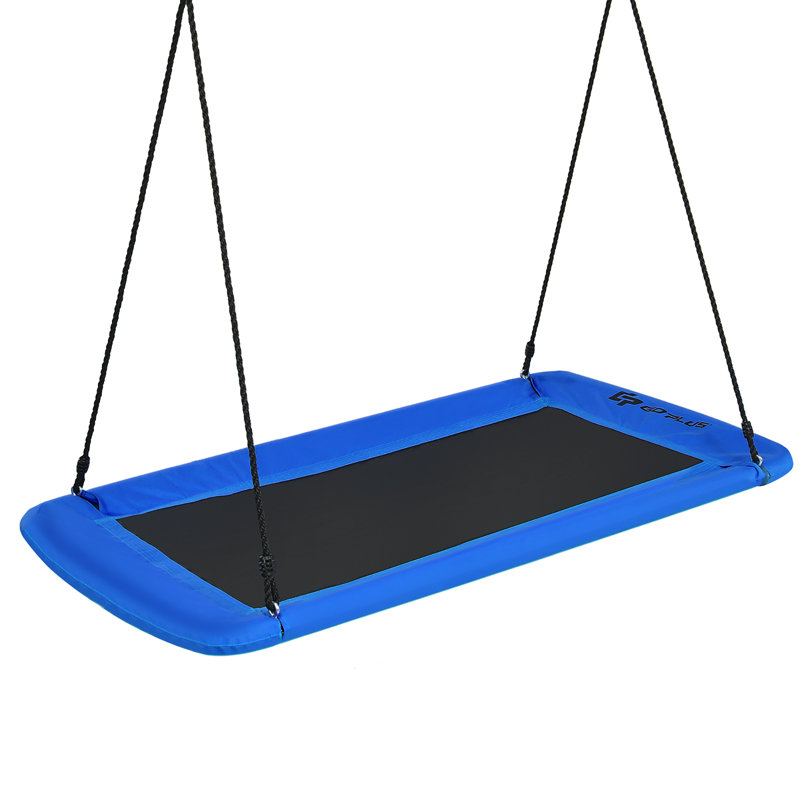 Blue Elephant Metal Standing Swing Swing Seat with Mounting Hangers and Chains, Blue