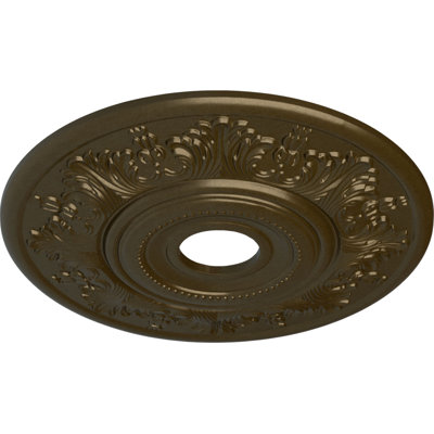 Endurathane Vienna Ceiling Medallion, 20"OD x 3 1/2"ID x 1 1/2"P (Fits Canopies up to 6 1/2"), Hand-Painted Brass Finish