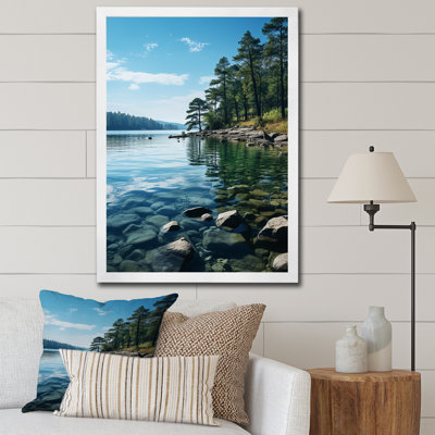 «Blue River Reflections Of Serenity I - Landscape & Nature Wall Art Living Room»