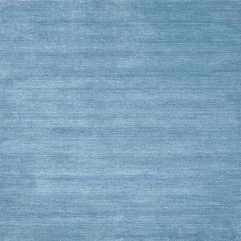 Tapis contemporain bleu, Carré 5 pi
