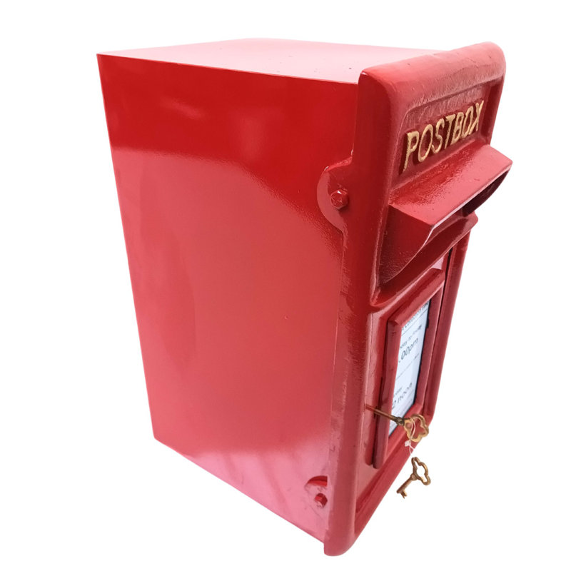 Lobato Metal Wall Mounted Post Box, Red
