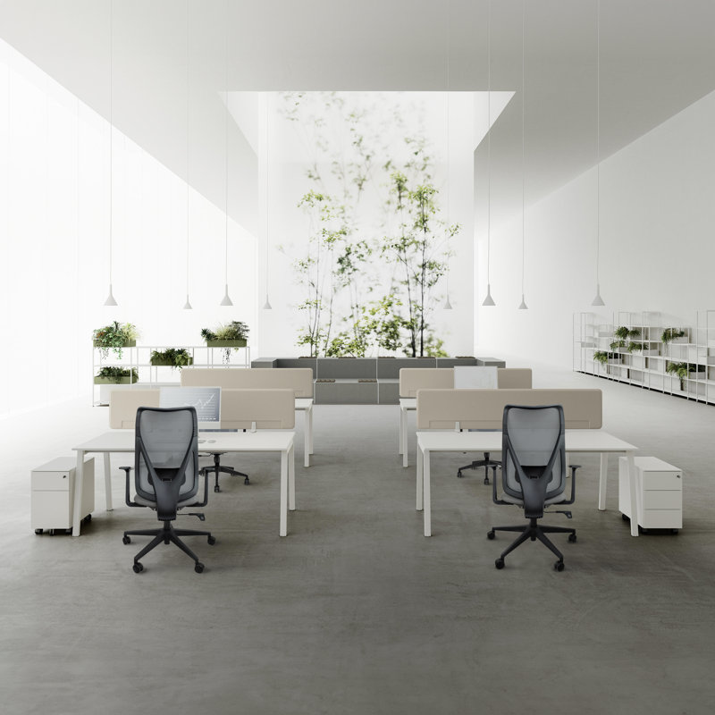 Kumpe Mesh Office Chair – Leather Seat, Adjustable Lumbar Support, Swivel with Wheels, Conference Room Ergonomic Design