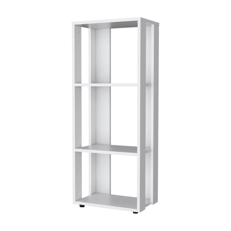 Bookcase in Melamine with Open Storage, White
