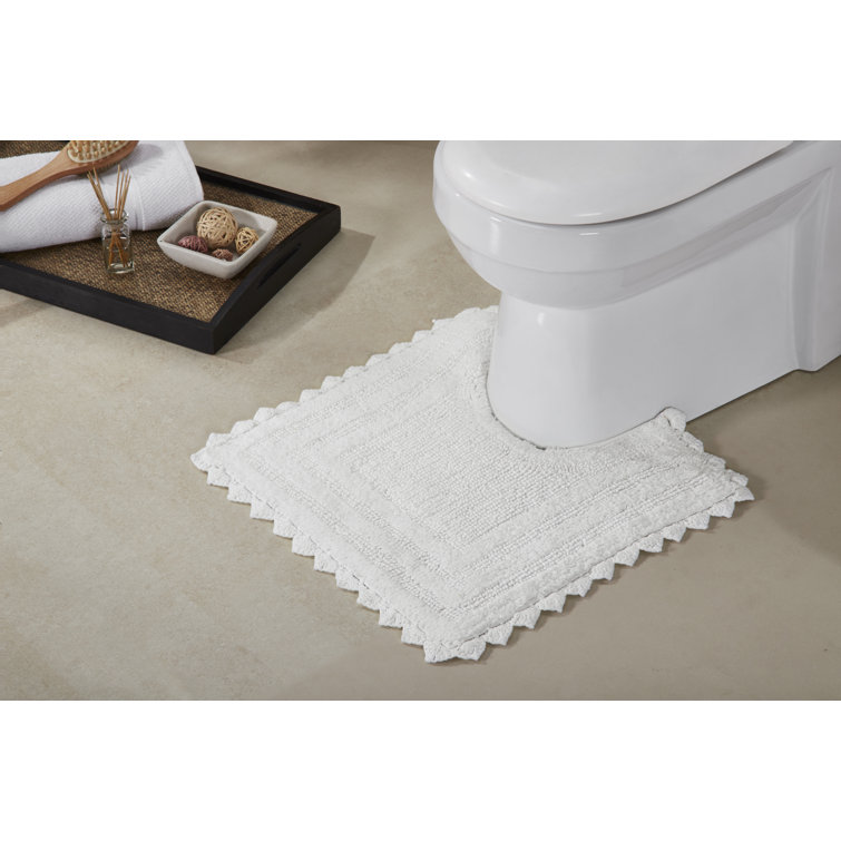 mDesign Bathroom 3 Piece Rug Set, Cotton, Water Absorbent Bath