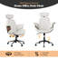 Chaise de bureau moderne en cuir PU avec roulettes et hauteur réglable, blanc-1181138758