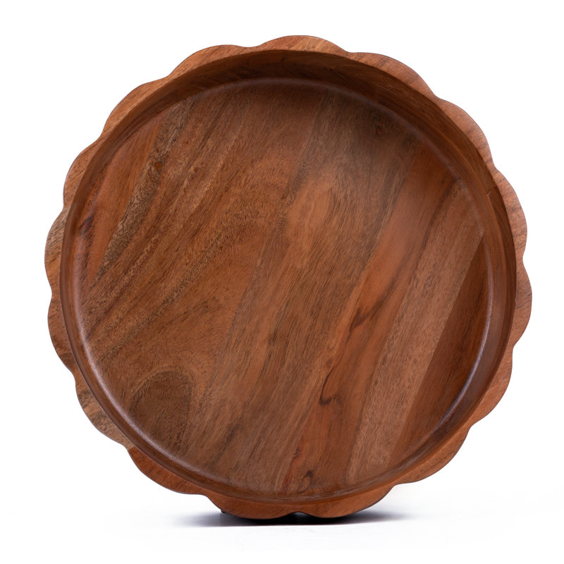 Grand bol en bois sculpté festonné