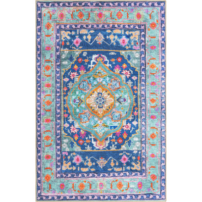 Tapis traditionnel Utin couleur ciel