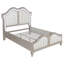 Ensemble de chambre à coucher grand lit 5 pièces Nive, argent, revêtement capitonné ivoire-114566134