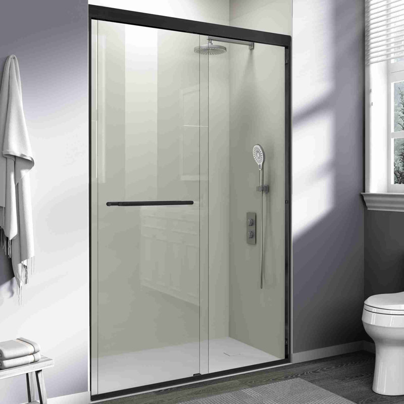 Porte de douche coulissante double 72 "H, Noir mat
