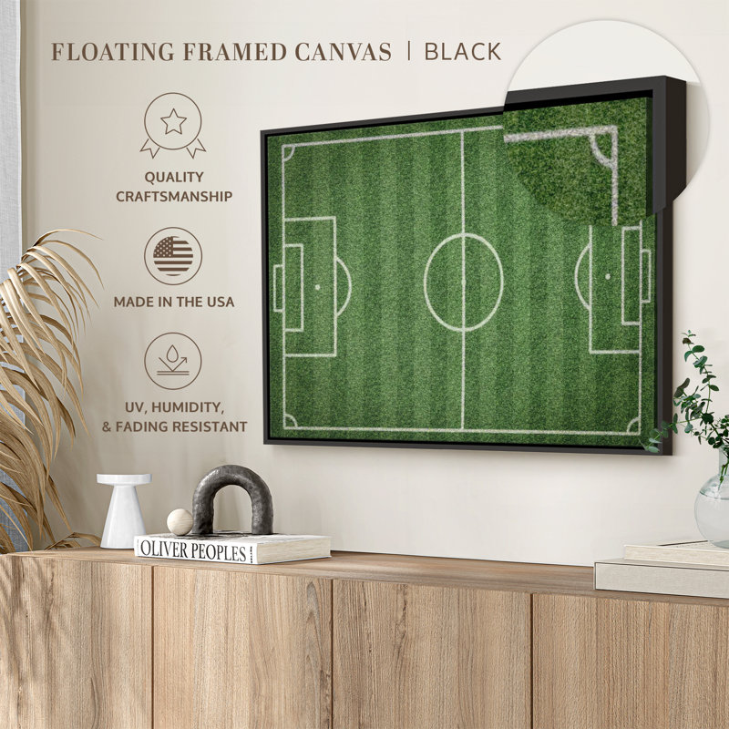 Green Football Field Canvas Print, 9" H x 13" W