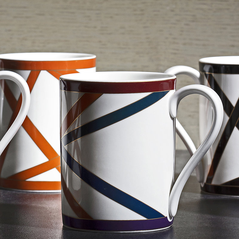 Missoni Mug Cup NASTRI In Luxury Box Multicolor Diam. 3", H 3.9", Cap. 12.5 Oz, Beige