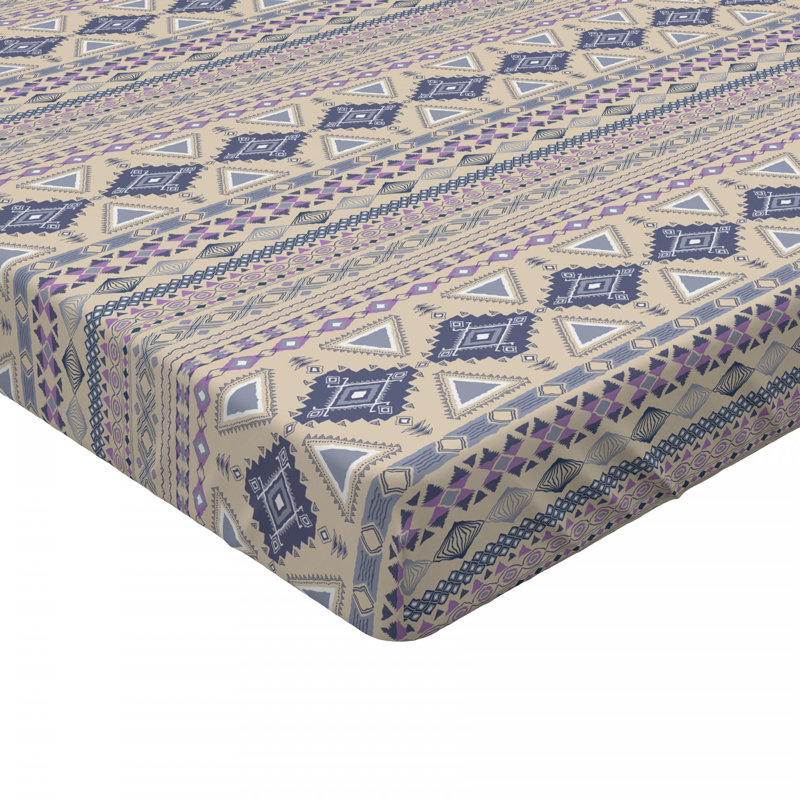 Microfiber Geometric Fitted Sheet, Queen Fitted Sheet